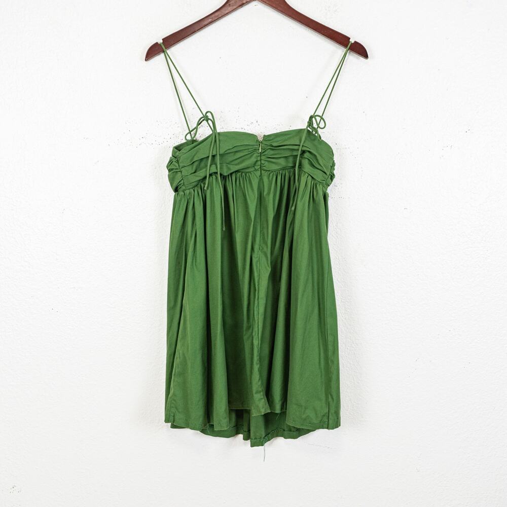 Reformation Caterina Babydoll Mini Dress in Green Organic cotton size 4 - Picture 7 of 10
